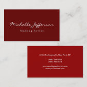 Red Makeup Artist Script Professional Visitekaartj Visitekaartje (Voorkant / Achterkant)