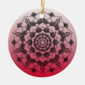 Red Mandala Abstract mooie kerst Keramisch Ornament (Voorkant)