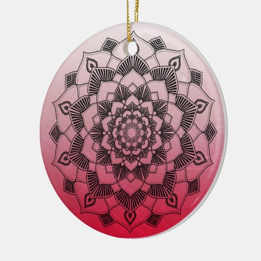 Red Mandala Abstract mooie kerst Keramisch Ornament (Links)