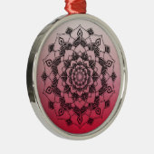 Red Mandala Abstract mooie kerst Metalen Ornament (Rechts)