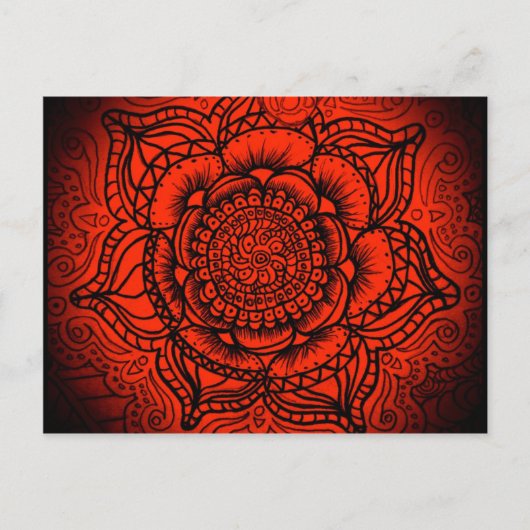 Red Mandala Briefkaart (Voorkant)
