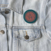 Red Mandala Ornament Button (In situ)