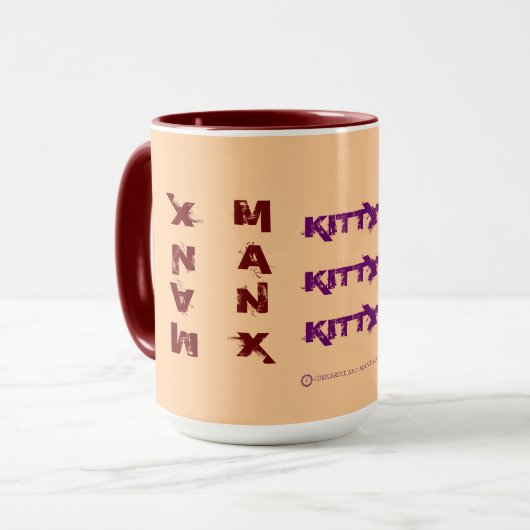 RED MANX CAT COFFEE MOK (Voorkant links)