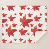 Red Maple Autumn Leaves Sherpa Deken (Voorkant (horizontaal))