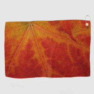 Red Maple Leaf Abstracte Autumn Natuur Fotografie Golfhanddoek
