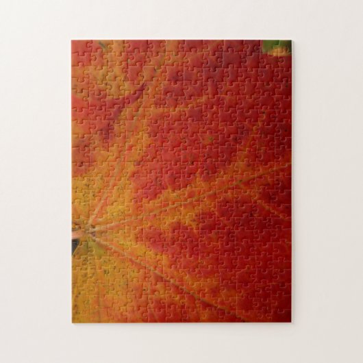 Red Maple Leaf Abstracte Autumn Natuur Fotografie Legpuzzel (Verticaal)