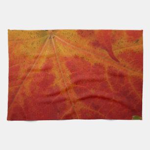 Red Maple Leaf Abstracte Autumn Natuur Fotografie Theedoek