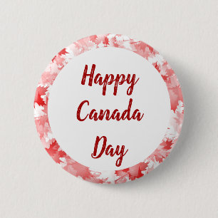 Red Maple Leaf Canada Symbol Emblem Flag Logo Ronde Button 5,7 Cm