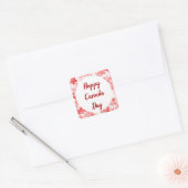 Red Maple Leaf Canada Symbol Emblem Flag Logo Vierkante Sticker (Envelop)