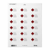 Red Maple Leaf Etiket (Full Sheet)