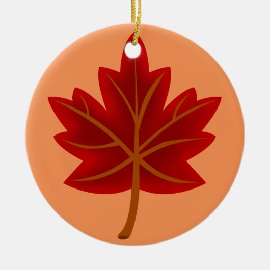 Red Maple Leaf Keramisch Ornament (Voorkant)