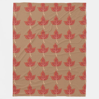 Red Maple Leaf Pattern Fleece Deken