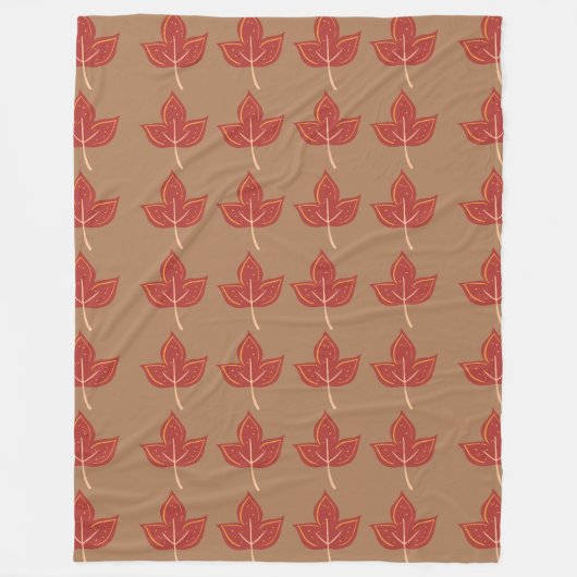Red Maple Leaf Pattern Fleece Deken (Voorkant)