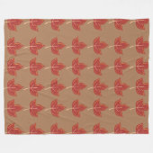 Red Maple Leaf Pattern Fleece Deken (Voorkant (Horizontaal))