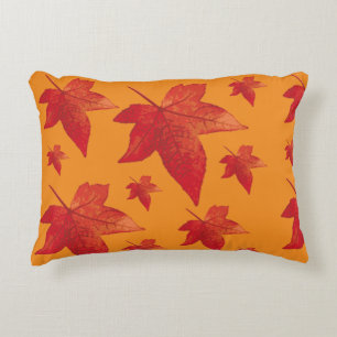 Red Maple Leaf Print Accent Kussen