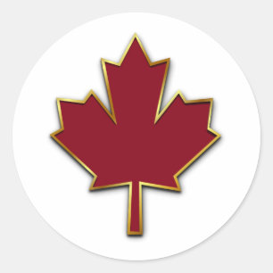 Red Maple Leaf Ronde Sticker