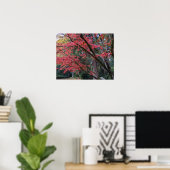 Red Maple Leaves on Tree Botancial Poster (Thuiskantoor)