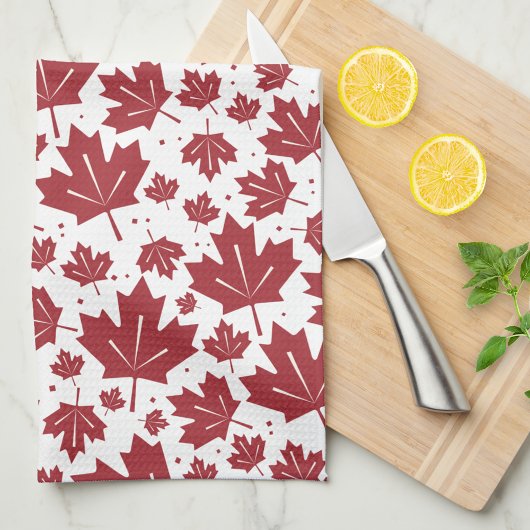 Red Maple Leaves Patroon Theedoek