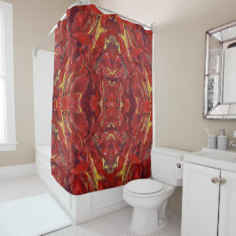 Red Marble Shower Curtain Douchegordijn