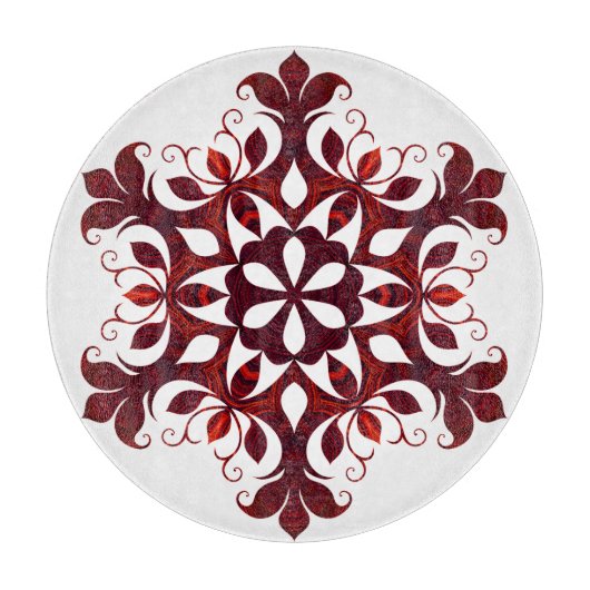 Red Marble Snowflake Snijplank (Voorkant)