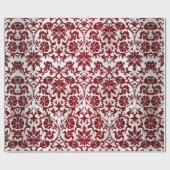 Red Maroon Damask Design Cadeaupapier (Vlak)