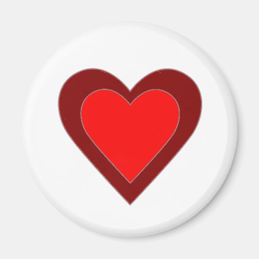 Red Maroon Hearts Saint Valentin Magnet (Devant)