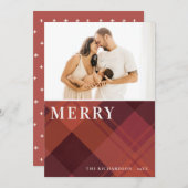 Red Maroon Marsala Pset 1 Feestdagenkaart (Voorkant / Achterkant)