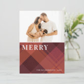 Red Maroon Marsala Pset 1 Feestdagenkaart (Staand voorkant)