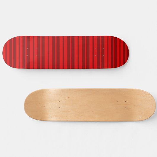 Red Maroon Stijlvolle Strepen Patroon Ontwerp Skateboard (Horizontaal)
