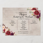 Red Marsala Herfst Bachelorette Party reisweg Programma (Voorkant / Achterkant)