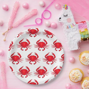 Red Maryland Hard Shell Crab Beach Ocean Seafood Papieren Bordje