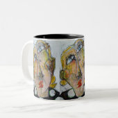 Red Mascara Tweekleurige Koffiemok (Voorkant links)