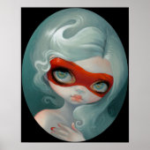 Red Mask ART PRINT Rococo Lowbrow Art (Voorkant)