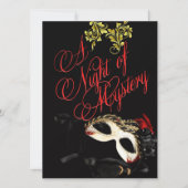 Red Masquerade Ball Invitation Kaart (Voorkant)