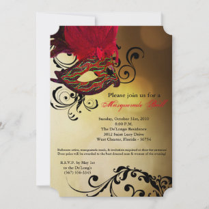 Red Masquerade Ball Mask Costume Halloween Part Kaart