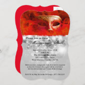 Red Masquerade Ball Mask Costume Halloween Part Kaart (Voorkant / Achterkant)
