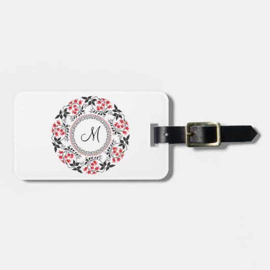 Red May belt Personalized Monogram Initiaal Bagagelabel (Voorkant horizontaal)