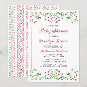 Red Meadow Floral Grandmillennium Baby shower Kaart