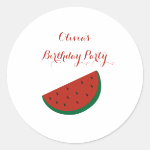 Red Melon Watermelon Zomer verjaardagsfeestje Ronde Sticker