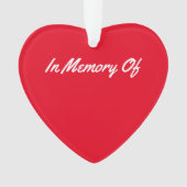 Red Memory Heart keepomwille. Ornament (voorkant)