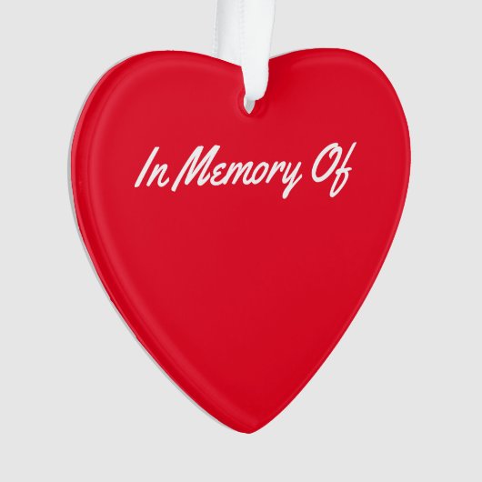Red Memory Heart keepomwille. Ornament (voorkant)