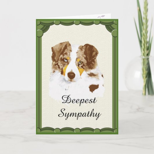 Red Merle Aussie Sympathy cartes de voeux personna (Devant)