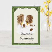 Red Merle Aussie Sympathy cartes de voeux personna (Fleur jaune)