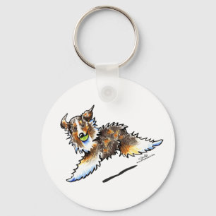 Red Merle Australian Shepherd Lets Play Sleutelhanger