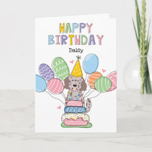 Red Merle Goldendoodle Dog Bonne Carte d'Anniversa