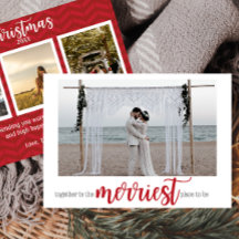 Red Merriest Place to Be Christmas-fotokaart