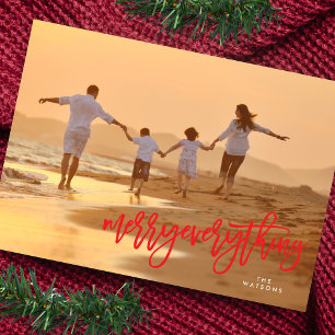 Red Merry Alles Photo Feestdagenkaart