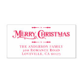 Red Merry Christmas Classic Retouradres Zelfinktende Stempel (Design)