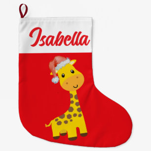 Red Merry Christmas Giraffe Zoo Santa Hat Xmas Grote Kerstsok