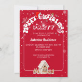 Red Merry Christmas Graffiti Party Uitnodiging (Voorkant)